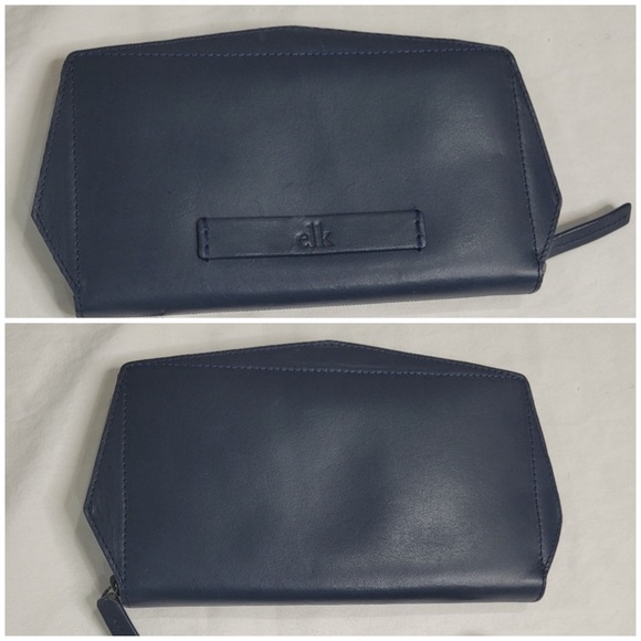 Elk Handbags - Elk the Label Leather Navy Blue Zip Around Clutch Wallet